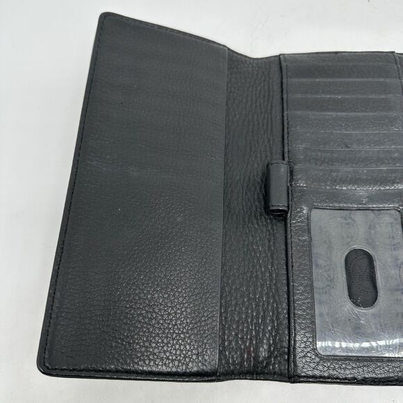 Michael Kors Wallet Womens Black Leather Snap Continental Zip Pocket Clutch - Picture 6 of 11